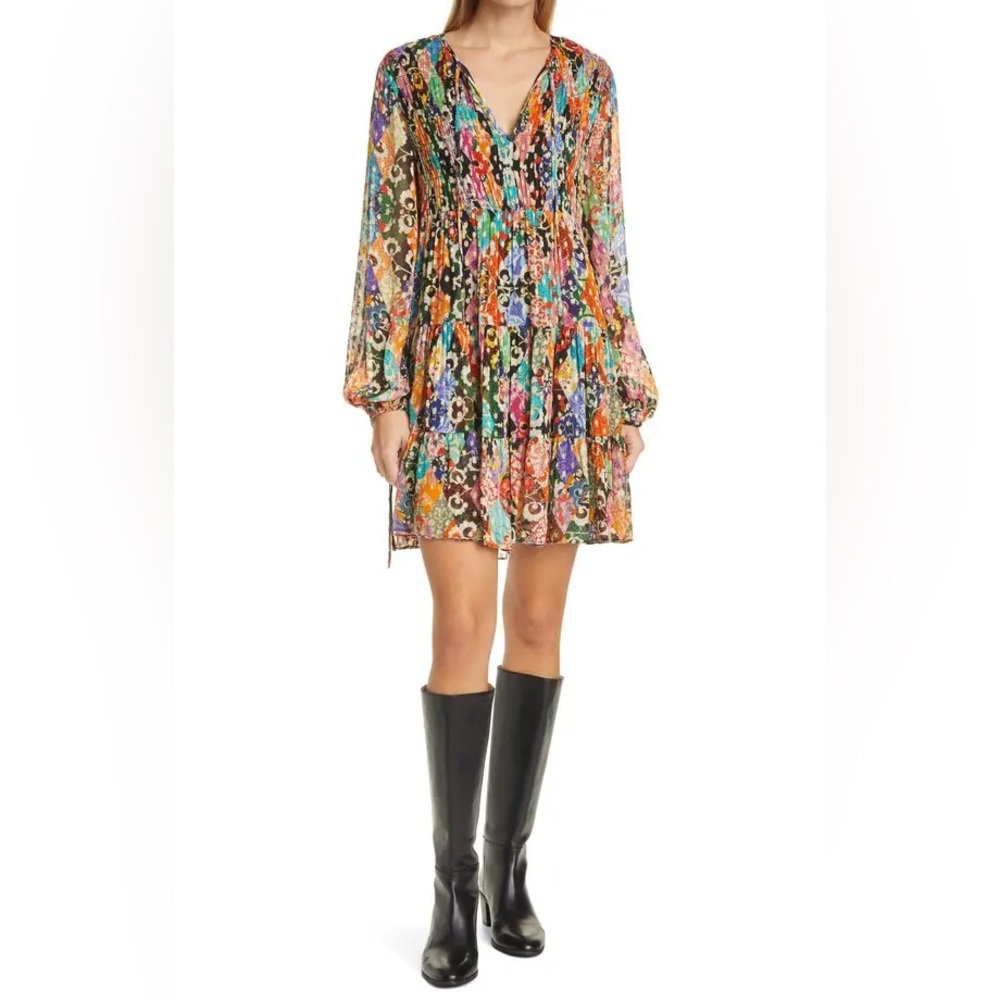 RIXO Dianna Patchwork Dress – Vintage-Inspired Midi